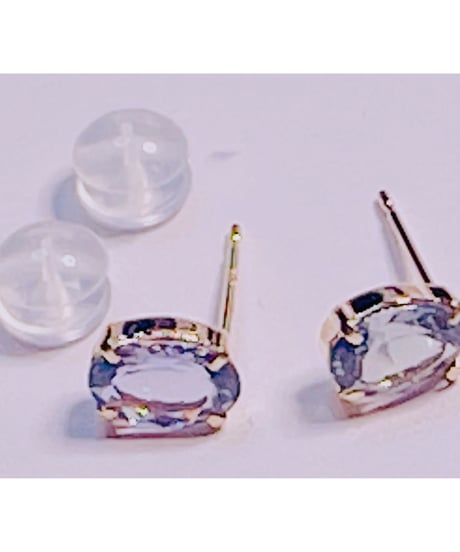1640 K18YG 5X7 1.1ctゾイサイトピアス