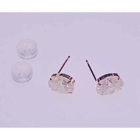 1427 K18YG 5X7 1.6ctモアサナイトダイアモンドピアス