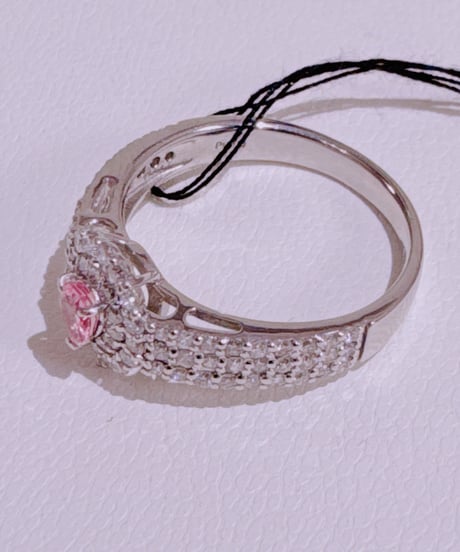ゆう様 8879 PT950パパらチアサファイア0.235ct/ダイヤ0.66ctリング #12