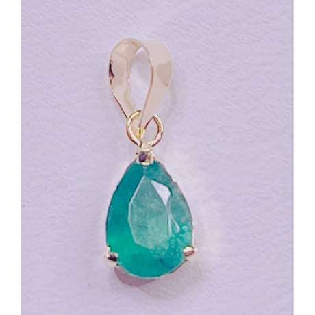 1383 K18YG 5X7 0.55ctエメラルドペンダントトップ