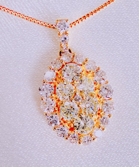 ハート様 20940 K18YG D1.0ct ネックレス