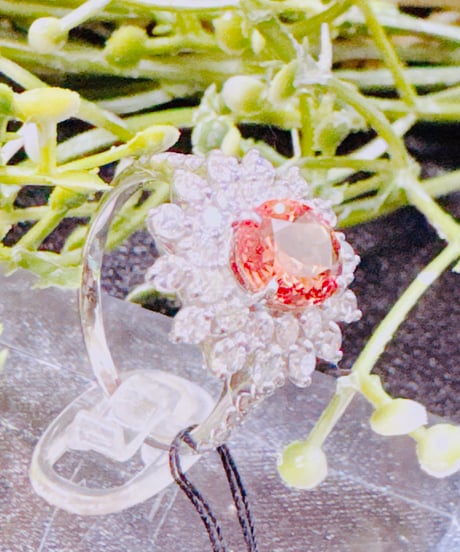 HS様 6139 PT950 パパラチアサファイア1.92ct/ダイヤモンド1.14ct リング GIA #11