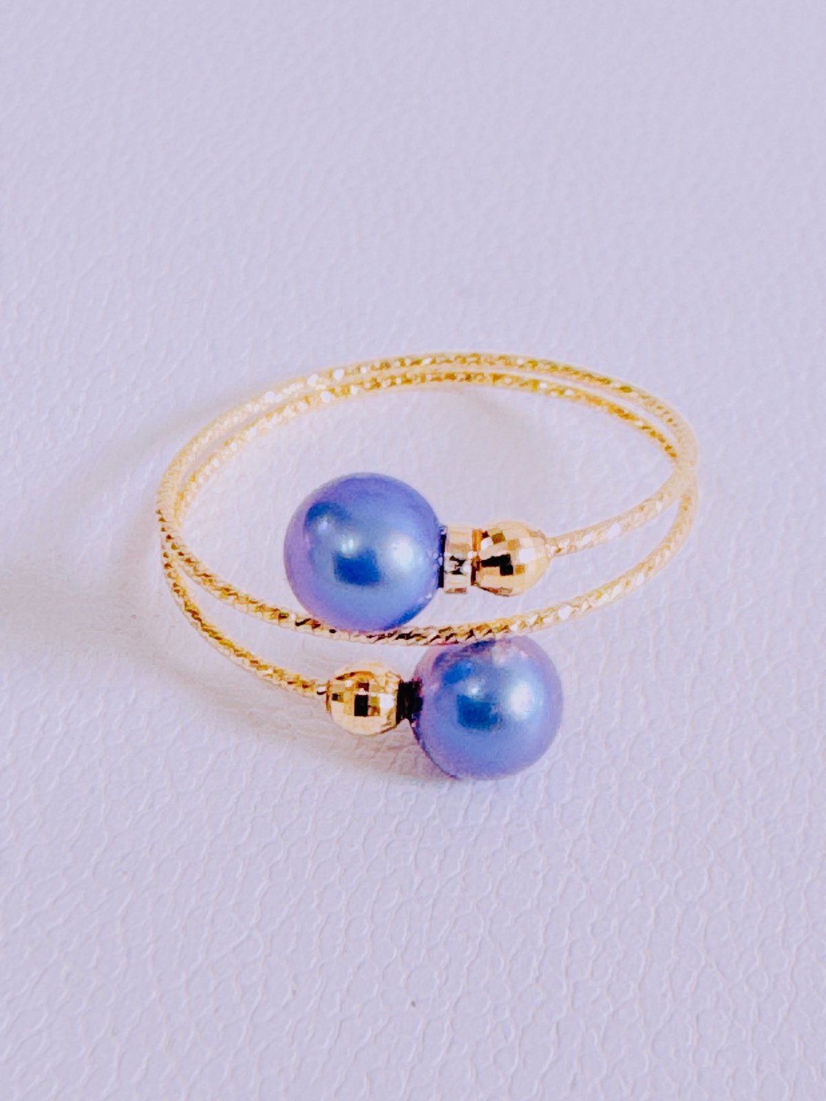 8888 K18YGアコヤパールラベンダーフリーザイスリング | Naotto's shop