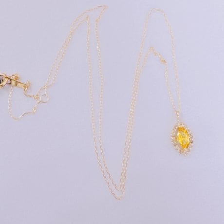 えり様 5916 K18YG イエローサファイア0.25ct/ダイヤモンド0.10ctネックレス