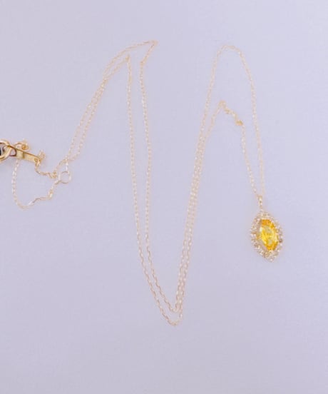 えり様 5916 K18YG イエローサファイア0.25ct/ダイヤモンド0.10ctネックレス