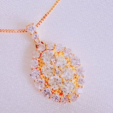 ハート様 20940 K18YG D1.0ct ネックレス