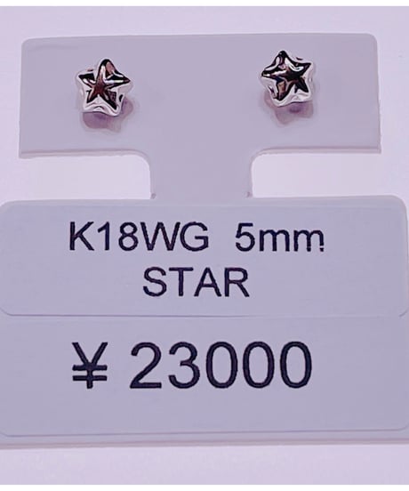 1031 K18WG 5ミリ スターピアス