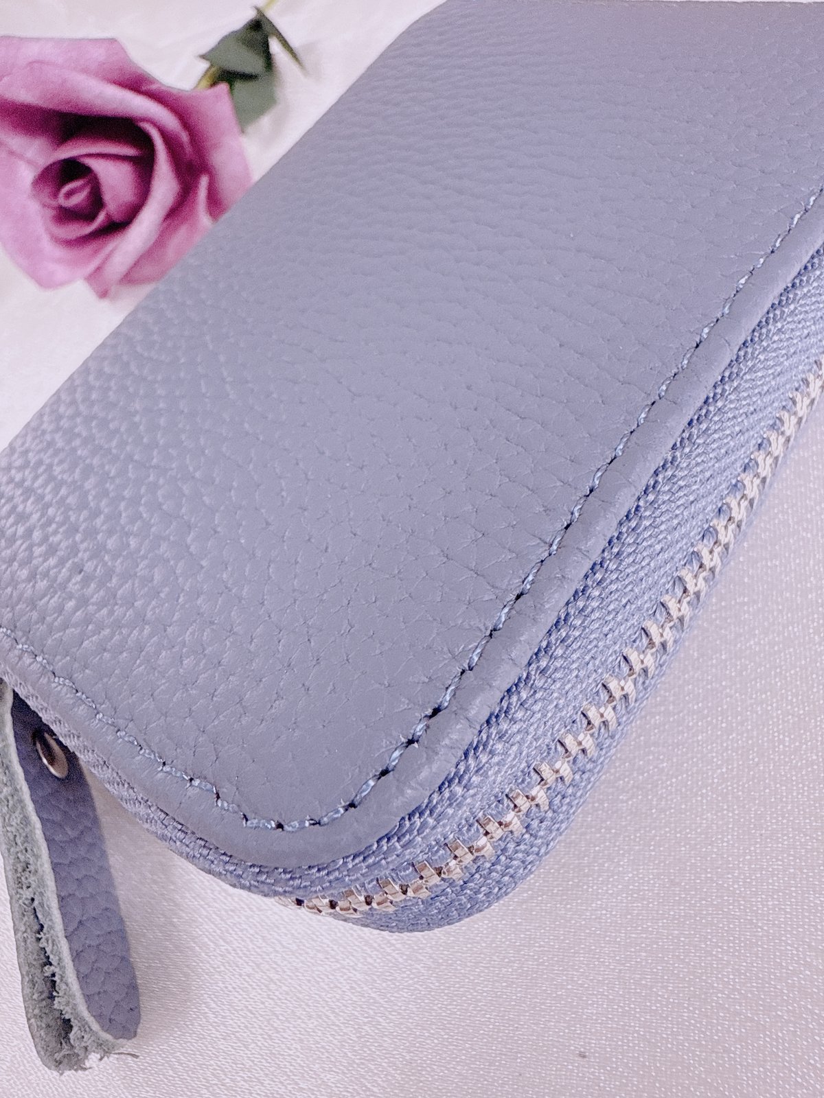 32273 本革ポーチくすみブルー | Naotto's shop by AIKAWA PLA