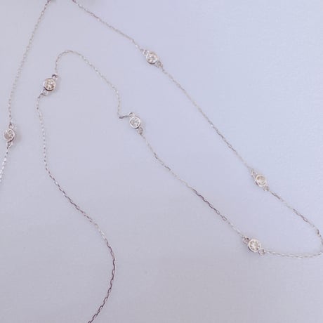 6052 PT900 ダイヤモンド0.35ctステーションネックレス