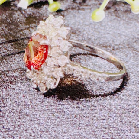 HS様 6139 PT950 パパラチアサファイア1.92ct/ダイヤモンド1.14ct リング GIA #11