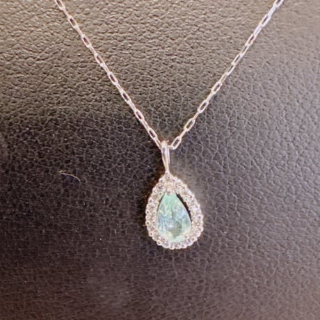 JGJE20003 PT900 パライバトルマリン0.15ct/D0.06ctネックレス