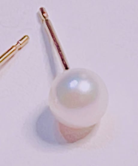 1609 K18YG 4.5ミリ アコヤピアス