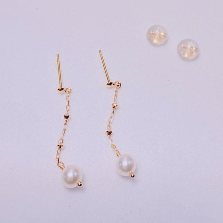 10406 K18YG ベビーアコヤ真珠ピアス