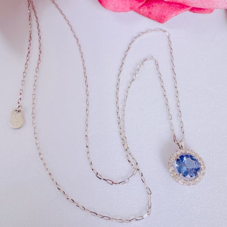 ゆう様 6055 PT900 タンザナイト0.45ct/ダイヤモンド0.09ctネックレス