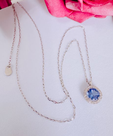 ゆう様 6055 PT900 タンザナイト0.45ct/ダイヤモンド0.09ctネックレス