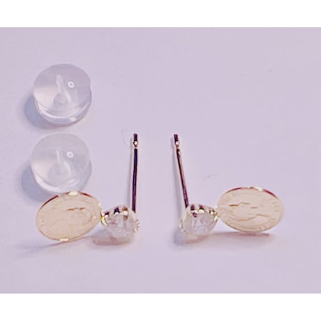 ako様1577 K18YG 0.2ct/6ミリ モアサナイト/コインピアス
