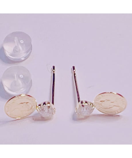 ako様1577 K18YG 0.2ct/6ミリ モアサナイト/コインピアス