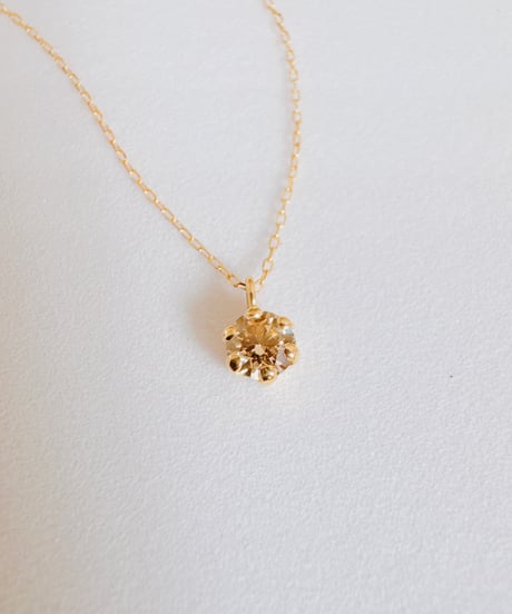 8245 K18YG ダイヤモンド0.15ct ワントップネックレス