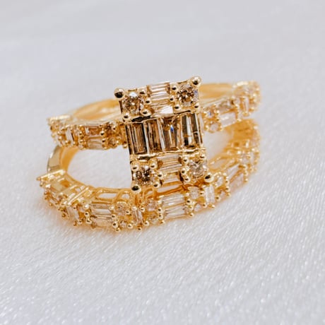 TJF20809  2個セット K18YG D1.0ct リング  #12