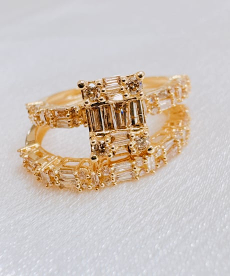 TJF20809  2個セット K18YG D1.0ct リング  #12