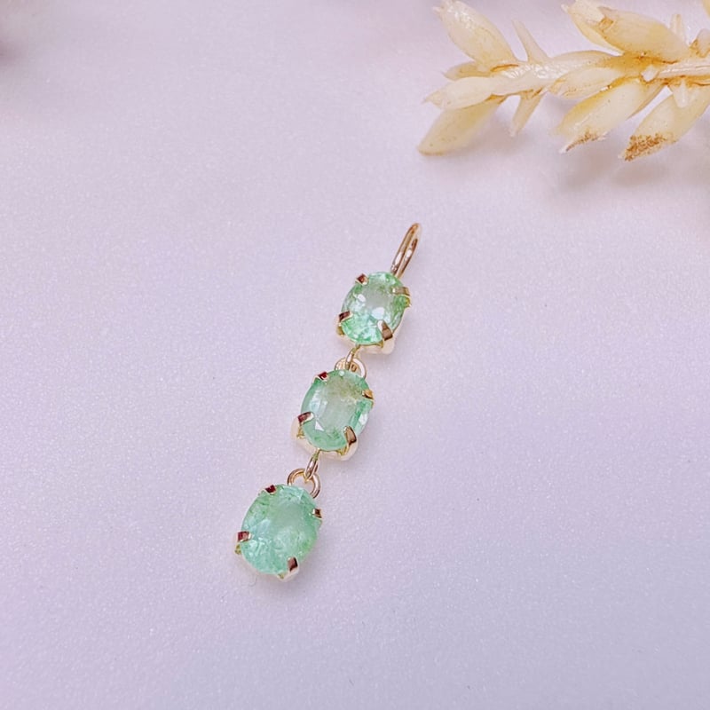 30006 K18YG 0.4ct コロンビアンエメラルドピアス | Naotto's sho