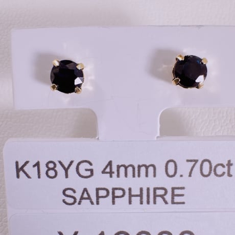 4985 K18YG 4mm 0.70ct サファイアピアス