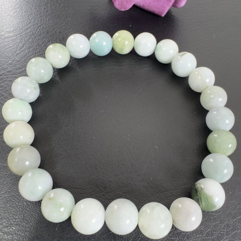 本翡翠、アップルグリーンブレスレット 本翡翠丸玉ブレスレット（鑑別書付） 7mm｜マライカ公式通販
