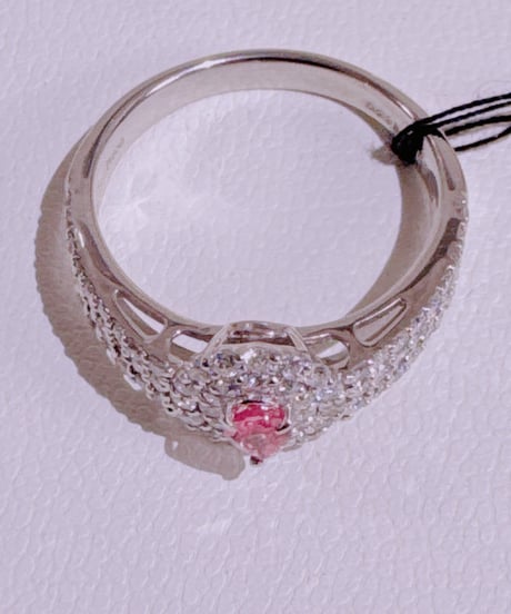 ゆう様 8879 PT950パパらチアサファイア0.235ct/ダイヤ0.66ctリング #12
