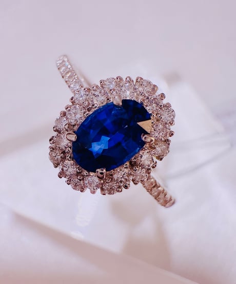 RIE様 JJFT 30776 PT950 ロイヤルブルーサファイア0.560ct/D0.310ct リング