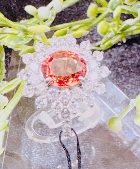 HS様 6139 PT950 パパラチアサファイア1.92ct/ダイヤモンド1.14ct リング GIA #11