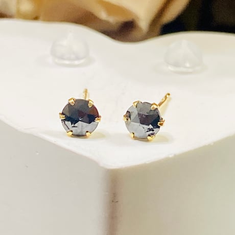 8201 K18YG 0.50ct BLACK DIAMONDピアス