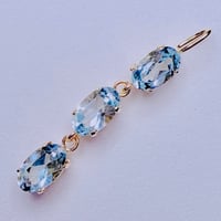 50455 K18YG 3x5 0.85ct BLUE TOPAZ ペンダント