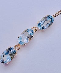 50455 K18YG 3x5 0.85ct BLUE TOPAZ ペンダント