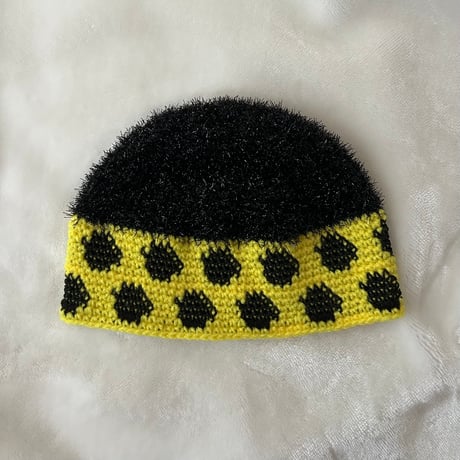 【手編み帽子】ドット帽