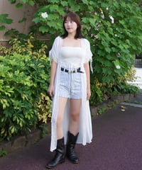unknown crochet designed s/s maxi cardigan