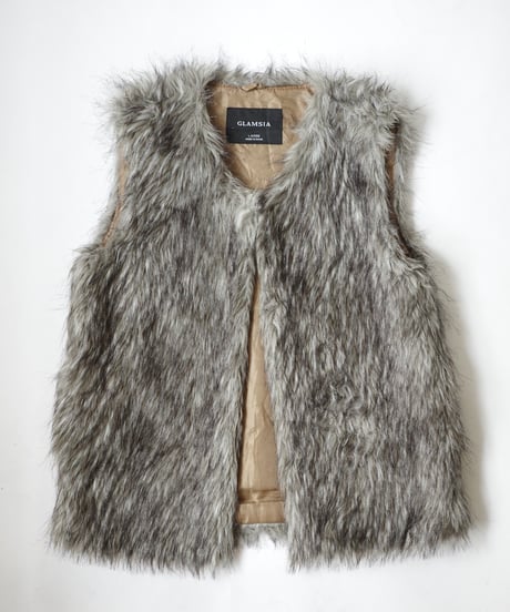 GLAMSIA poly faux fur vest