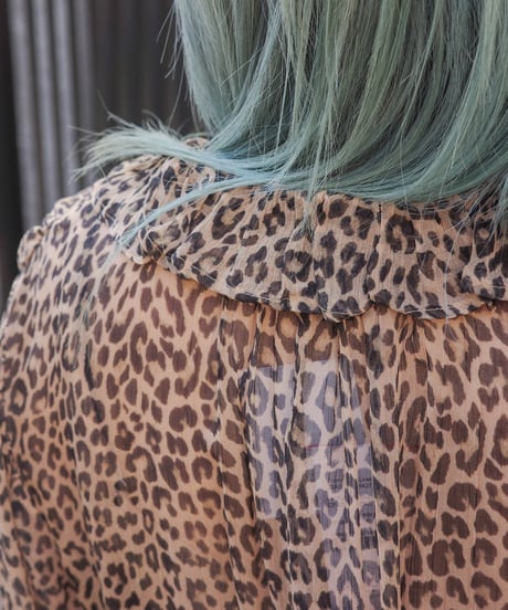 deadstock J.CREW leopard sheer frill shirt and camisole top