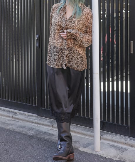 deadstock J.CREW leopard sheer frill shirt and camisole top
