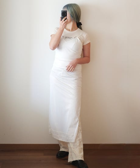 1970s Sears long cami night dress with slit made in usa