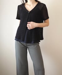 1990s NOTATIONS crochet knit s/s cardigan