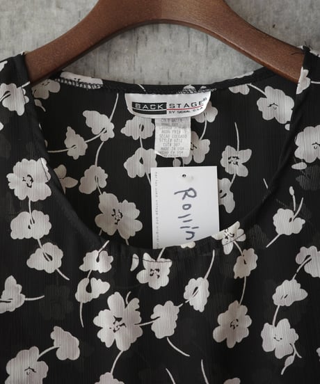 1990s BACK STAGE ditsy floral sleeveless top made in usa