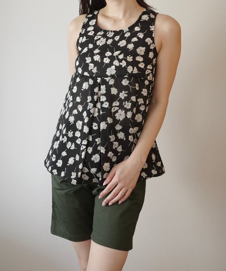 1990s BACK STAGE ditsy floral sleeveless top made in usa