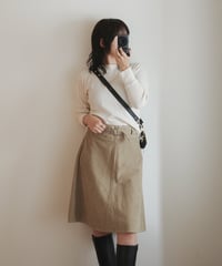 used Benetton belted corduroy midi skirt made in Italy