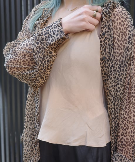 deadstock J.CREW leopard sheer frill shirt and camisole top