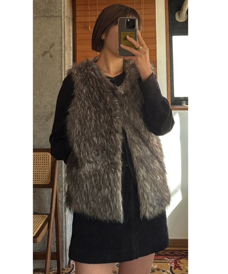 GLAMSIA poly faux fur vest