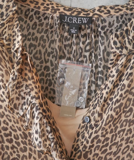 deadstock J.CREW leopard sheer frill shirt and camisole top