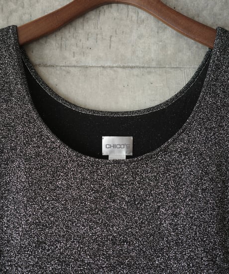 1990s CHICO's glitter silk mix sleeveless top