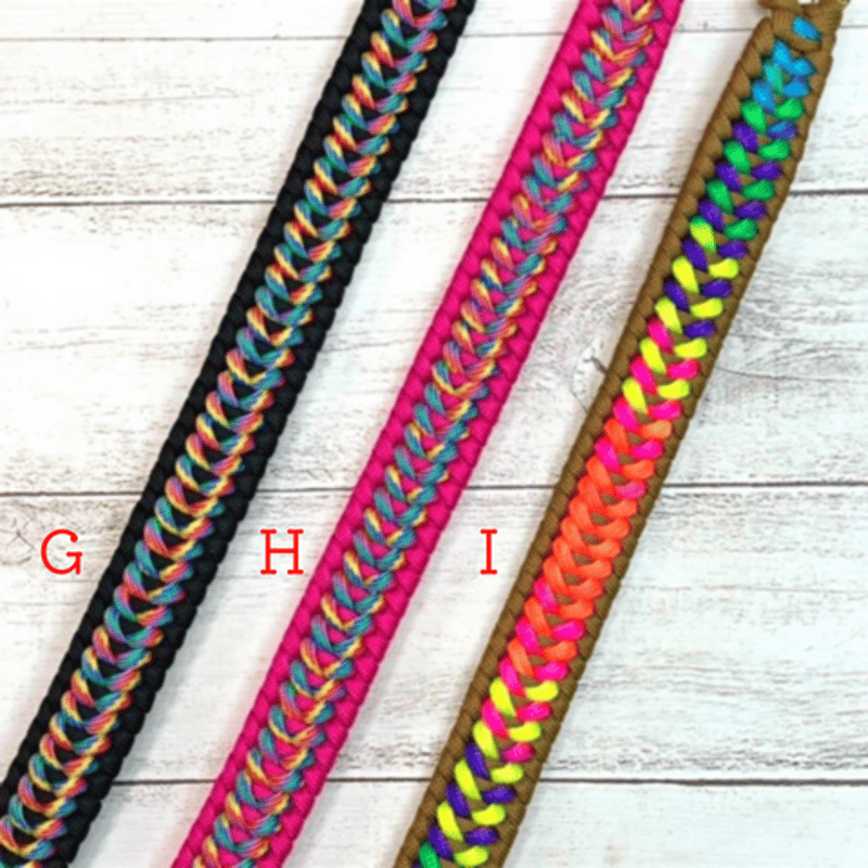 パラコード❥首輪❥ブルー  　№009 パラコード首輪 シングル編みハーフチョークタイプ