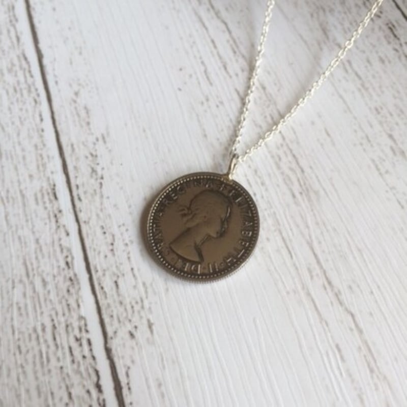 おまけ付き　コイン　ネックレス　6ペンス(幸運)+ハーフペニー(グッドラッ) シックスペンス コイン ネックレス ゴールド ネックレス コイン