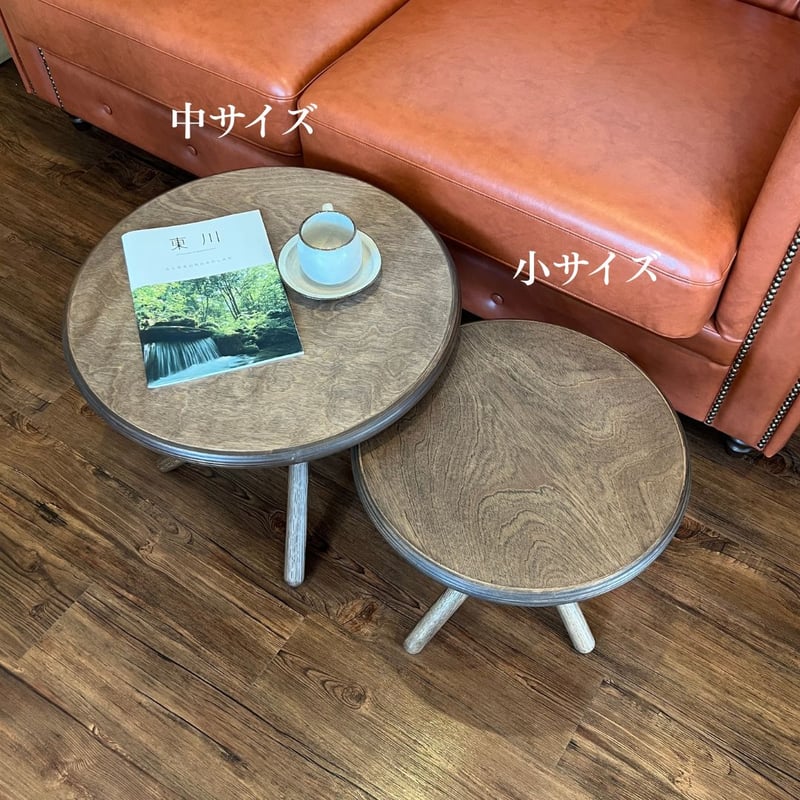リンクルテーブル（ブラウン） | 【樹工房】北海道東川町 天然木を使用